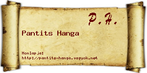 Pantits Hanga névjegykártya